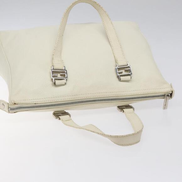 FENDI Hand Bag Leather White Silver - Picture 6 of 12